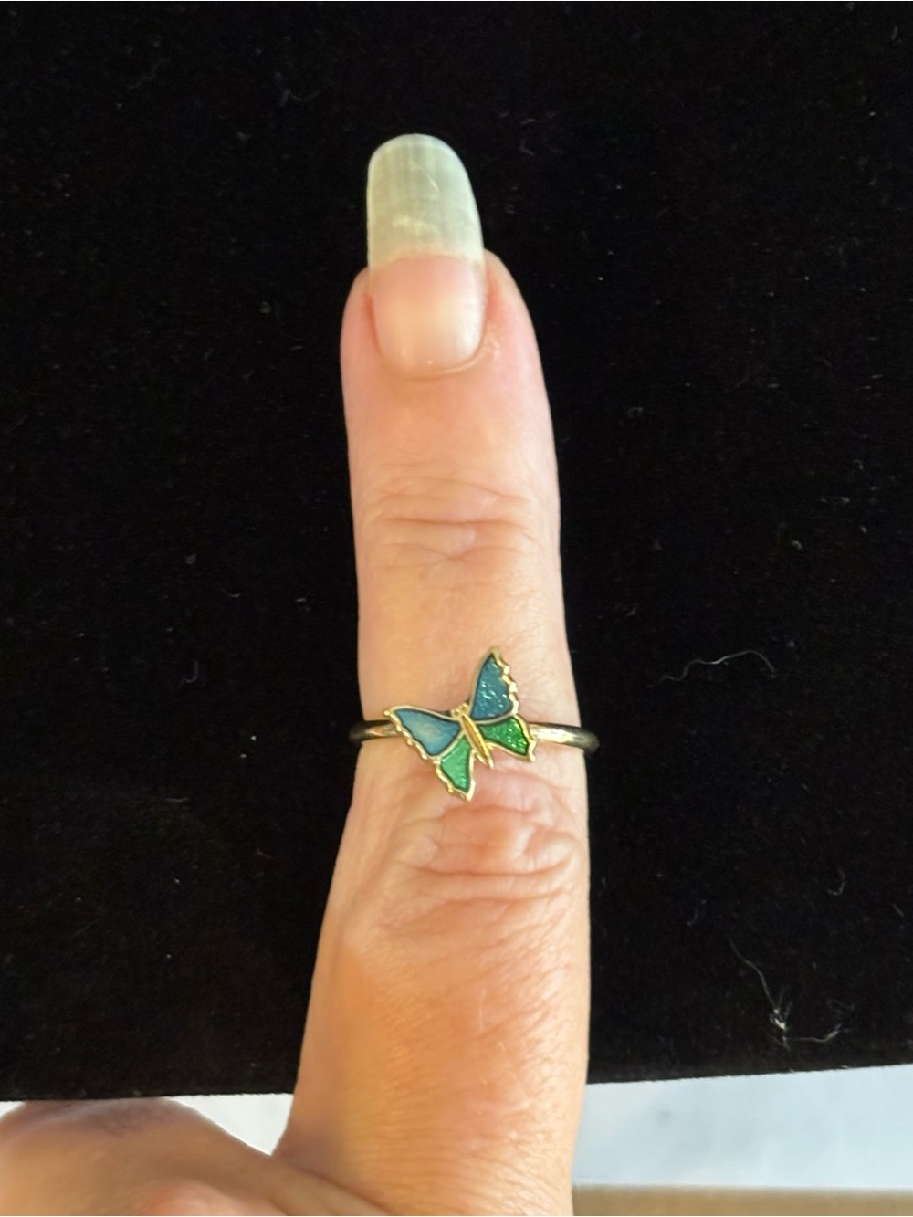 Vintage Avon Shy Butterfly Dainty Gold-Tone Ring